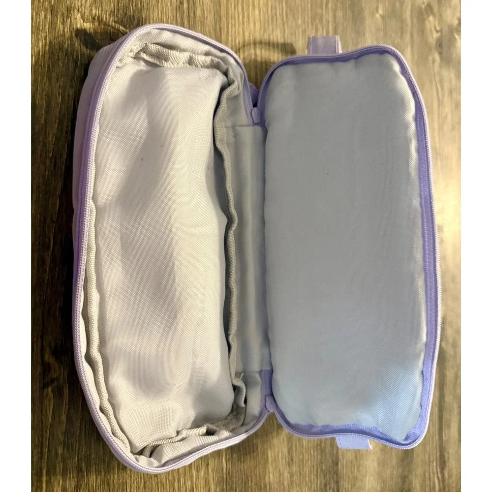 Angoo Pencil Case Large Capacity Lilac Purple Canvas Multi-Compartment Excellent